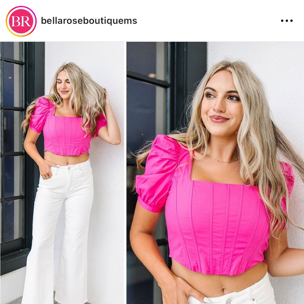BELLA ROSE BOUTIQUE pink corset top
